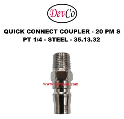 20 PM S Quick Connect Coupler - PT 1/4 20 PM S Quick Connect Coupler - PT 1/4