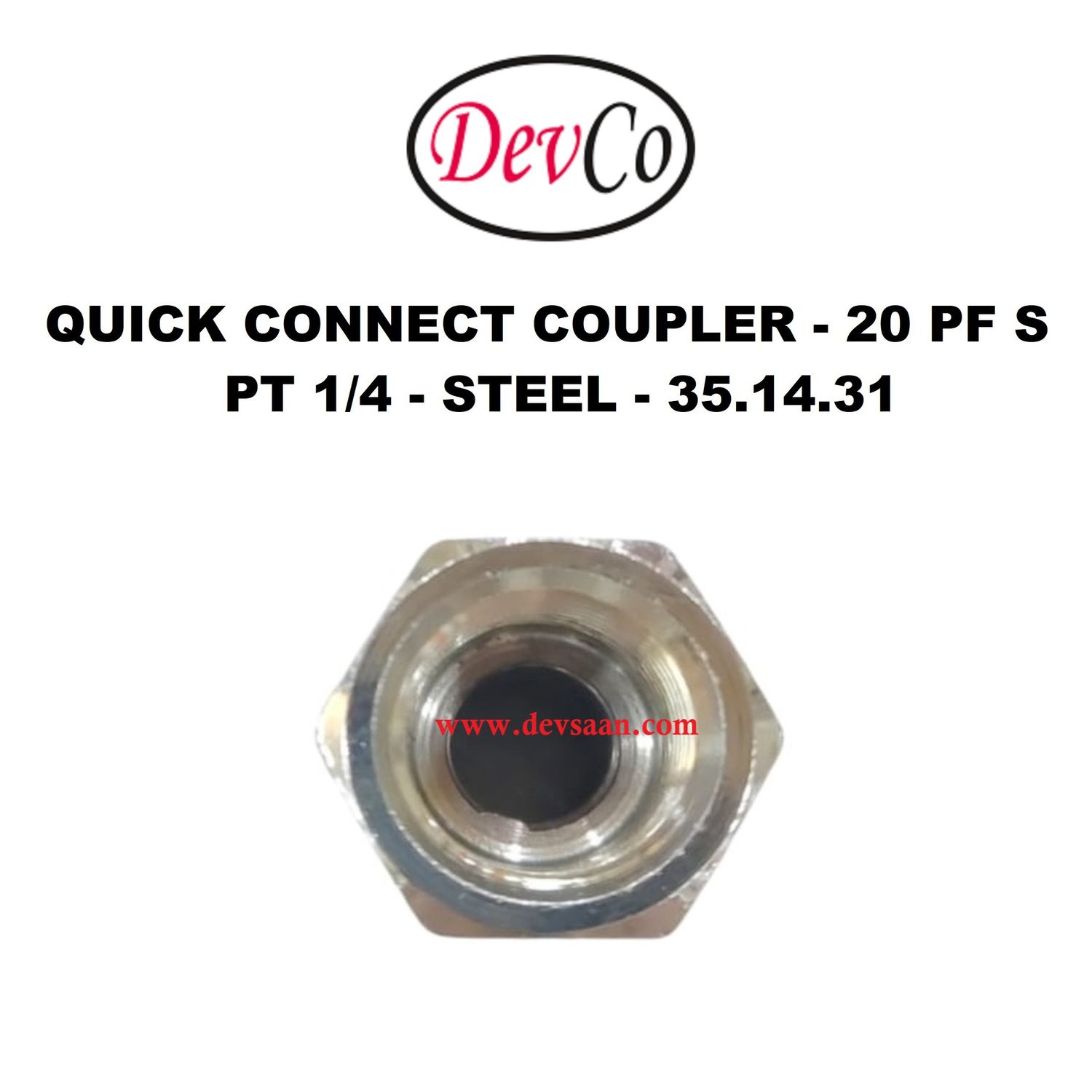 20 PF S Quick Connect Coupler - PT 1/4