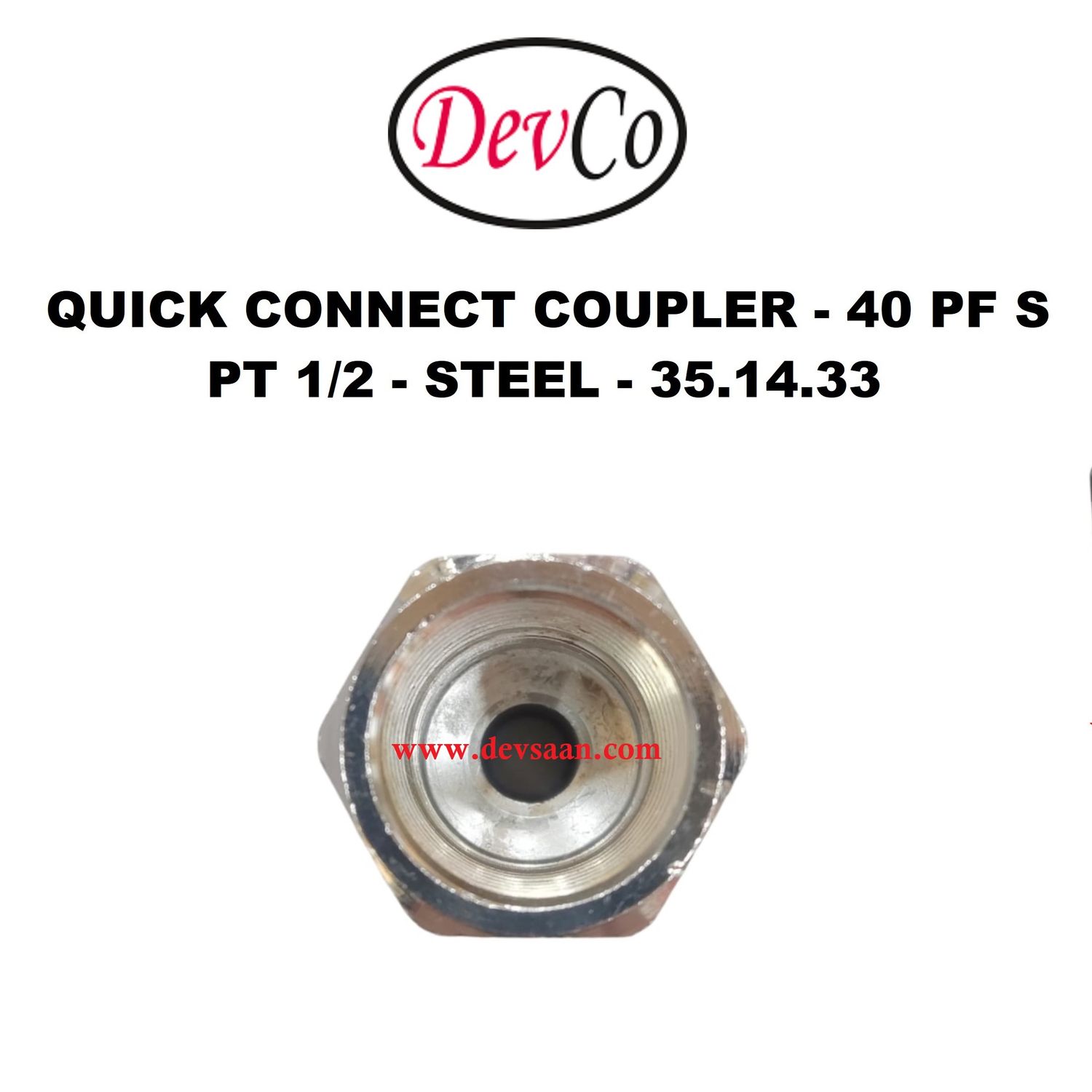 40 PF S Quick Connect Coupler - PT 1/2