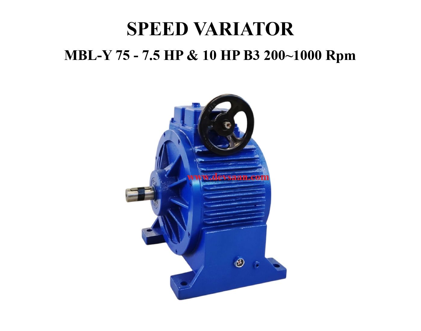 SPEED VARIATOR MBNW-75 - 7.5 HP &amp; 10 HP B3 200~1000 Rpm