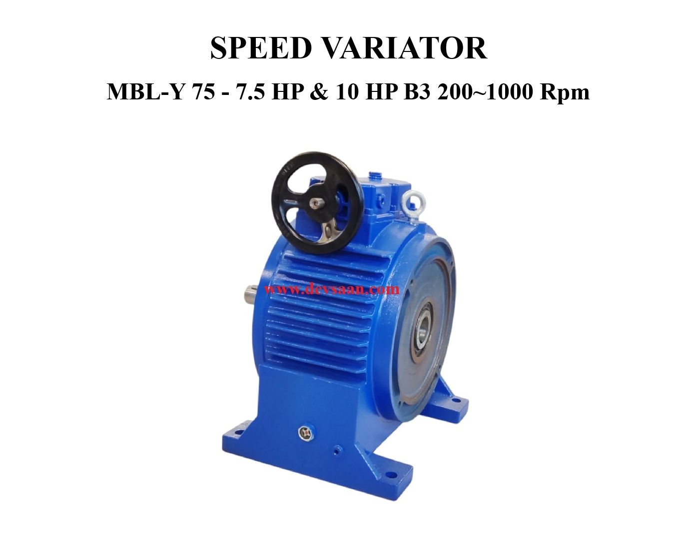 SPEED VARIATOR MBNW-75 - 7.5 HP &amp; 10 HP B3 200~1000 Rpm