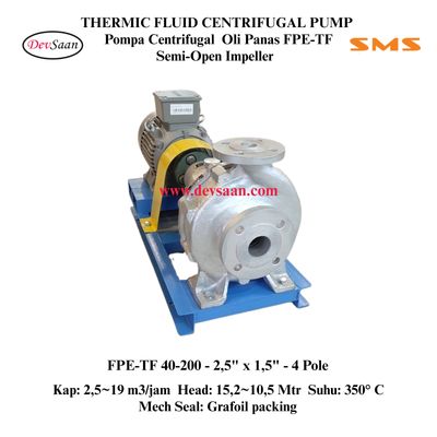 Thermic Fluid Pump FPE-TF 40-200 Pompa Sentrifugal Oli Panas (Complete Set) 4pole