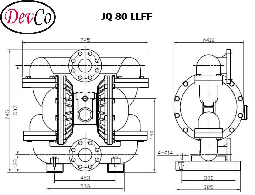 Diaphragm Pump JQ 80 LLFF Pompa Diafragma Devco 3"