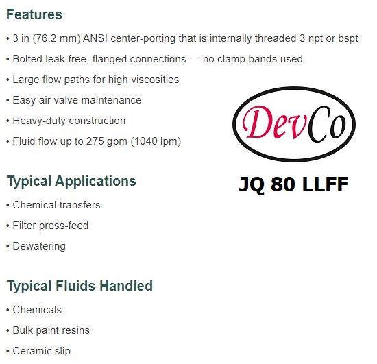 Diaphragm Pump JQ 80 LLFF Pompa Diafragma Devco 3"