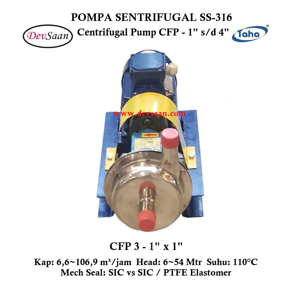 Centrifugal Pump SS-316 CFP-3 Pompa Sentrifugal (Complete Set) 2pole