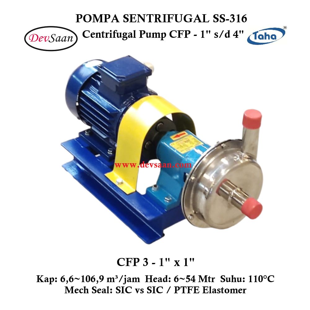 Centrifugal Pump SS-316 CFP-3 Pompa Sentrifugal (Complete Set) 2pole