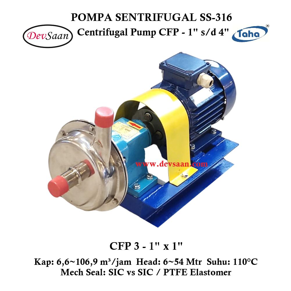 Centrifugal Pump SS-316 CFP-3 Pompa Sentrifugal (Complete Set) 2pole