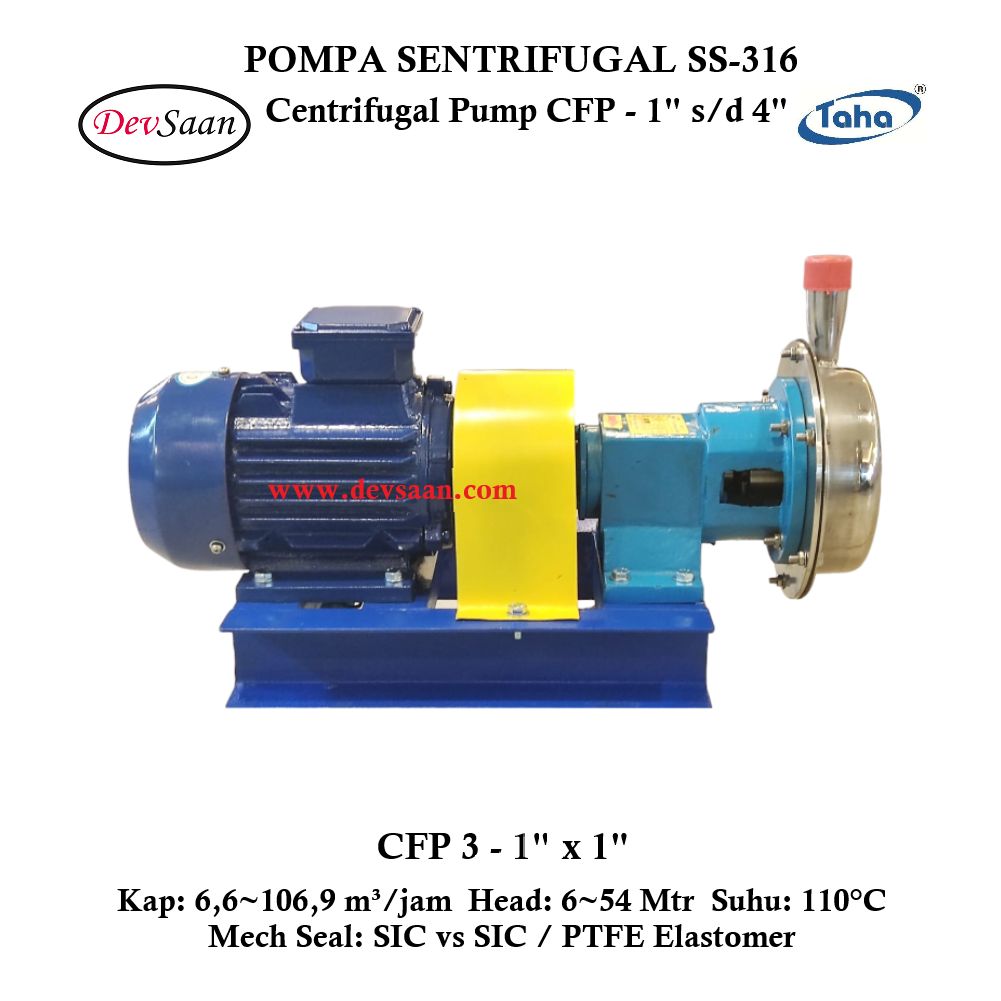 Centrifugal Pump SS-316 CFP-3 Pompa Sentrifugal (Complete Set) 2pole
