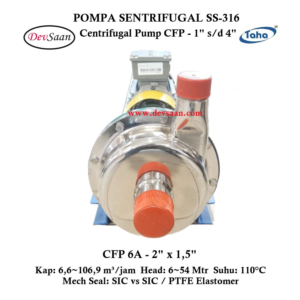 Centrifugal Pump SS-316 CFP-6A Pompa Sentrifugal (Complete Set) 2pole