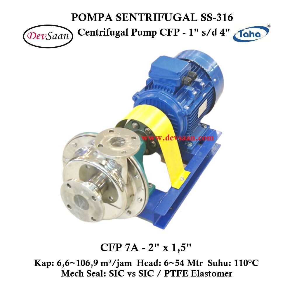 Centrifugal Pump SS-316 CFP-7A Pompa Sentrifugal (Complete Set) 2pole