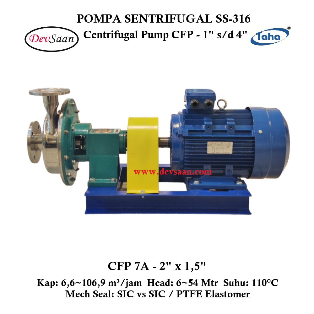 Centrifugal Pump SS-316 CFP-7A Pompa Sentrifugal (Complete Set) 2pole