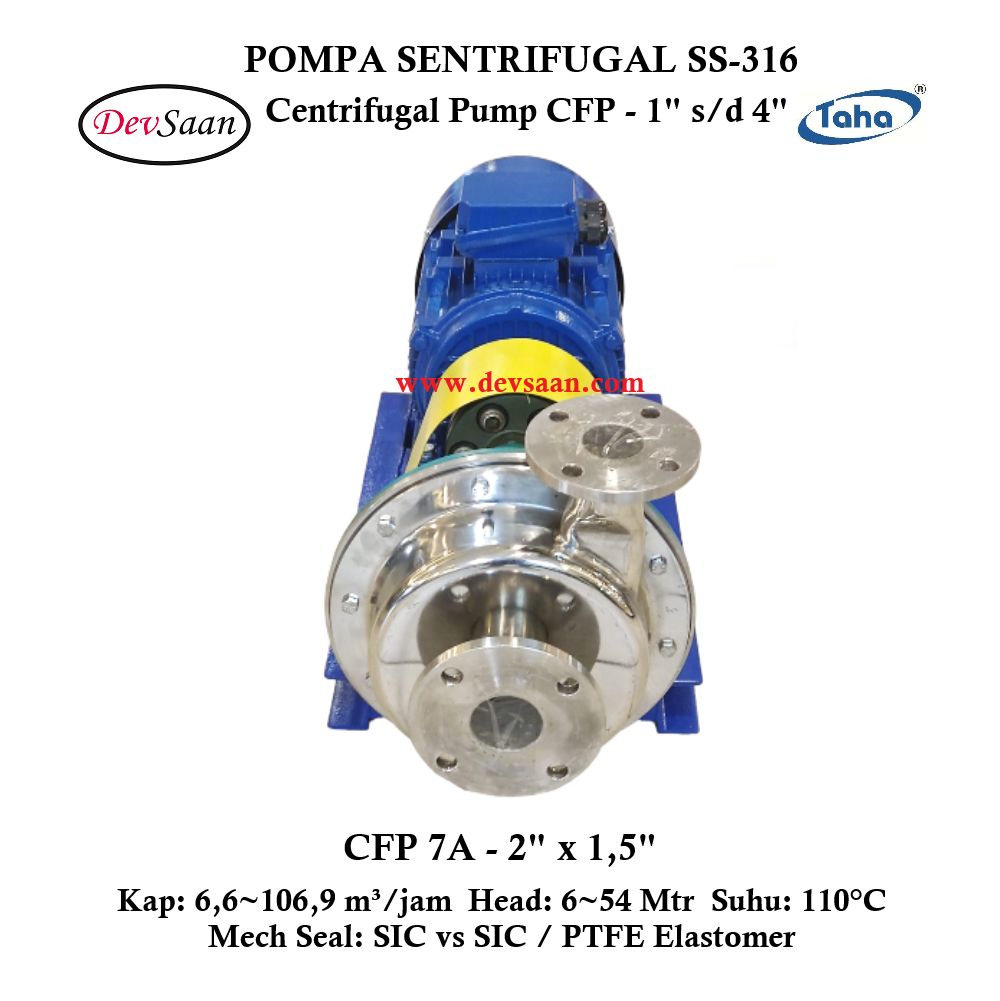 Centrifugal Pump SS-316 CFP-7A Pompa Sentrifugal (Complete Set) 2pole