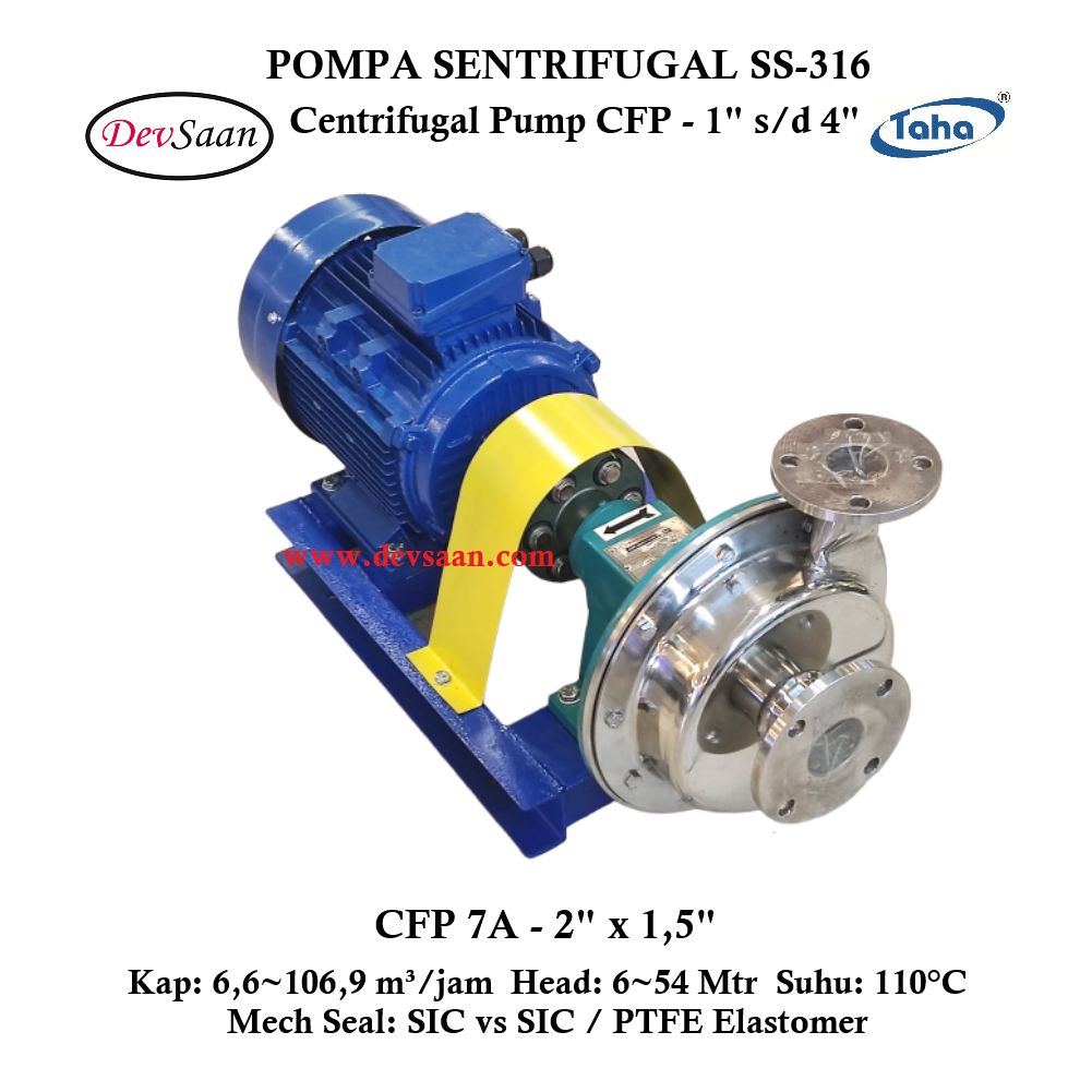 Centrifugal Pump SS-316 CFP-7A Pompa Sentrifugal (Complete Set) 2pole
