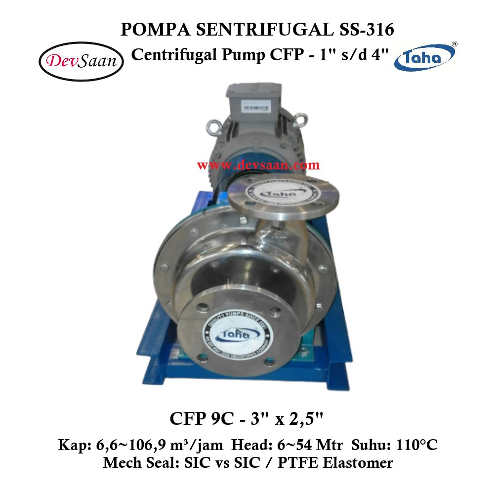 Centrifugal Pump SS-316 CFP-9C Pompa Sentrifugal (Complete Set) 2pole