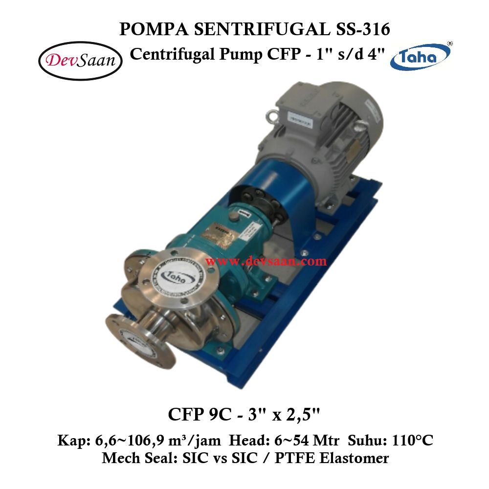 Centrifugal Pump SS-316 CFP-9C Pompa Sentrifugal (Complete Set) 2pole