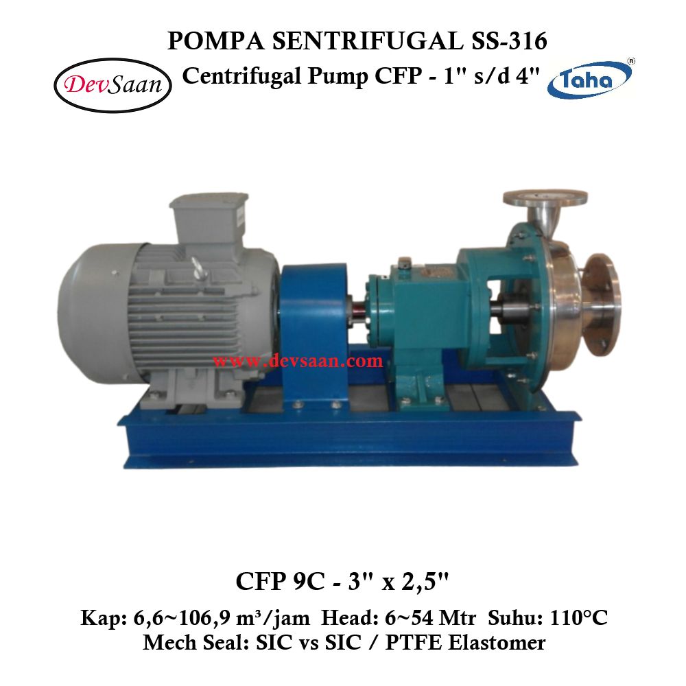 Centrifugal Pump SS-316 CFP-9C Pompa Sentrifugal (Complete Set) 2pole