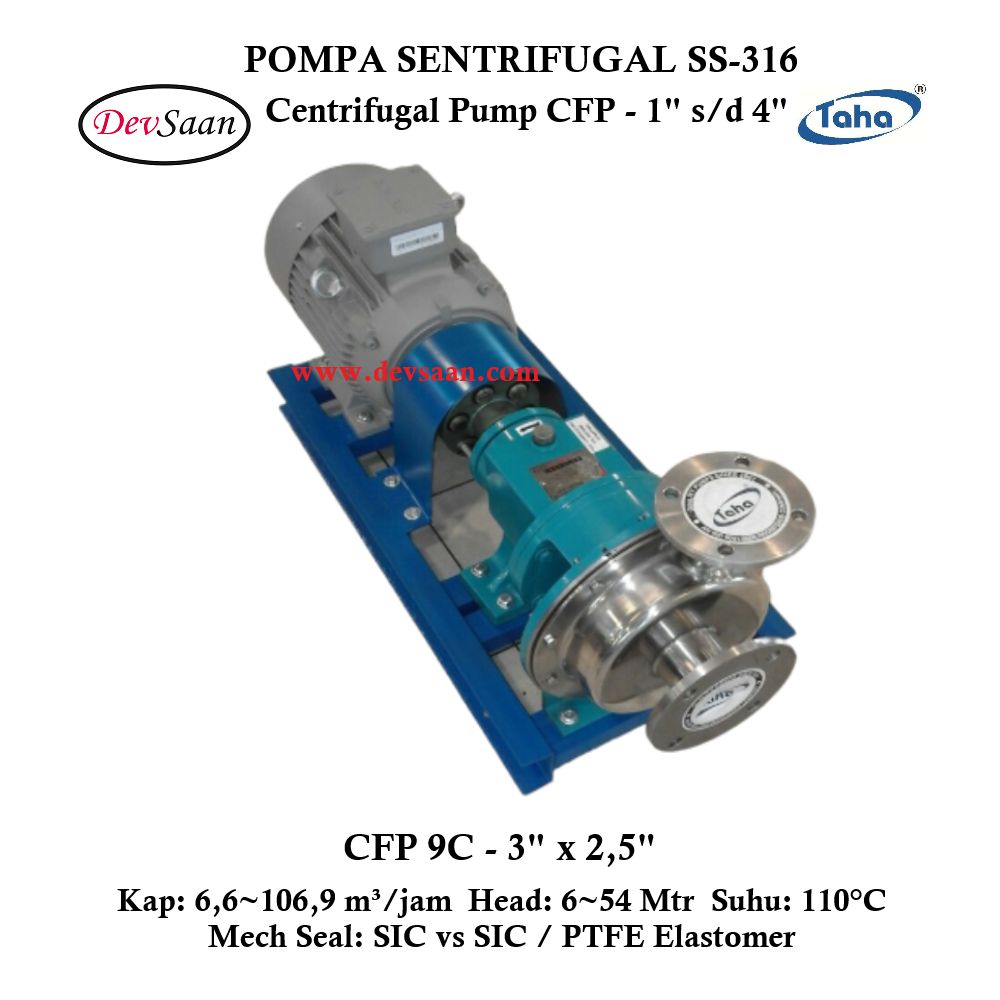 Centrifugal Pump SS-316 CFP-9C Pompa Sentrifugal (Complete Set) 2pole