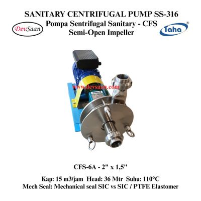 Sanitary Centrifugal Pump SS-316 CFS-6A Pompa Sanitary (Complete Set) 2pole