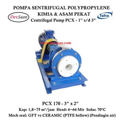 Centrifugal Pump Polypropylene PCX-170 Pompa Sentrifugal (Complete Set) 2pole Centrifugal Pump Polypropylene PCX-170 Pompa Sentrifugal (Complete Set) 2pole