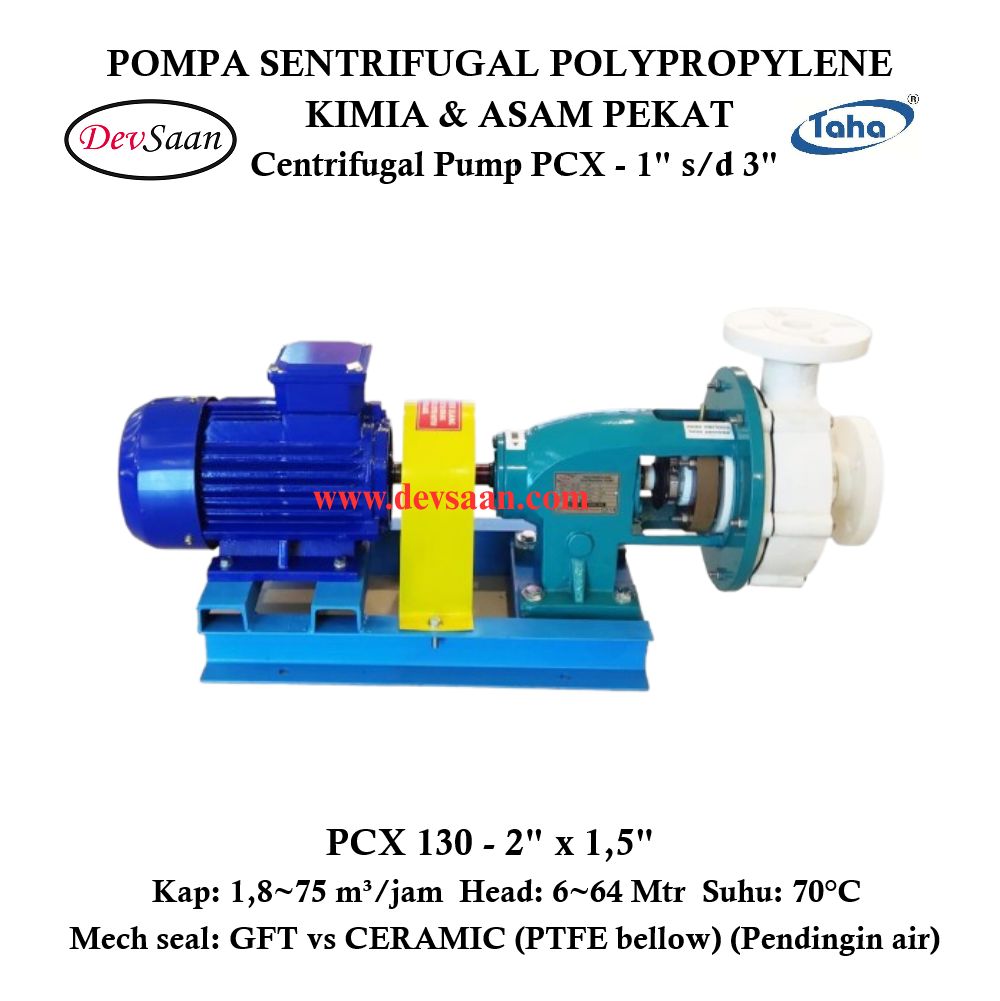Centrifugal Pump Polypropylene PCX-130 Pompa Sentrifugal (Complete Set) 2pole