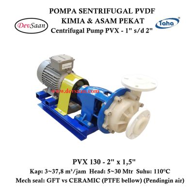 Centrifugal Pump PVDF PVX-130 Pompa Sentrifugal (Complete Set) 2pole