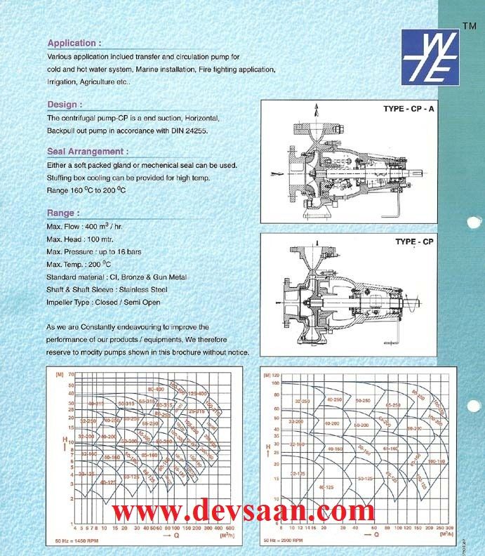 Centrifugal Pump Semi-Open Impeller CP-A 50-250 Pompa Sentrifugal (Complete Set) 4pole