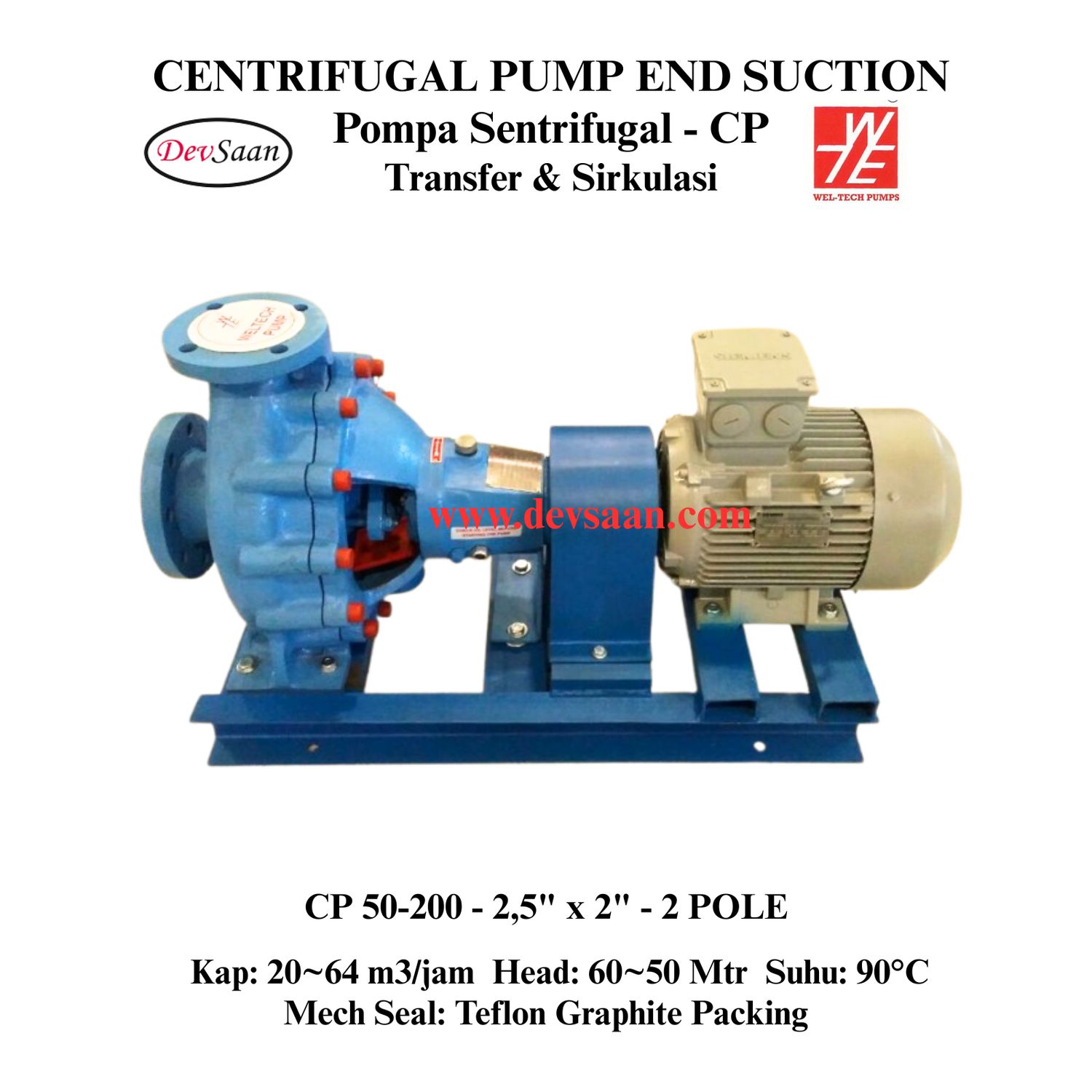 Centrifugal Pump End Suction CP 50-200 Pompa Sentrifugal (Complete Set) 2pole
