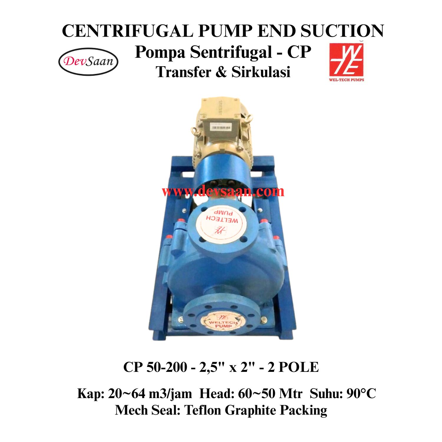 Centrifugal Pump End Suction CP 50-200 Pompa Sentrifugal (Complete Set) 2pole