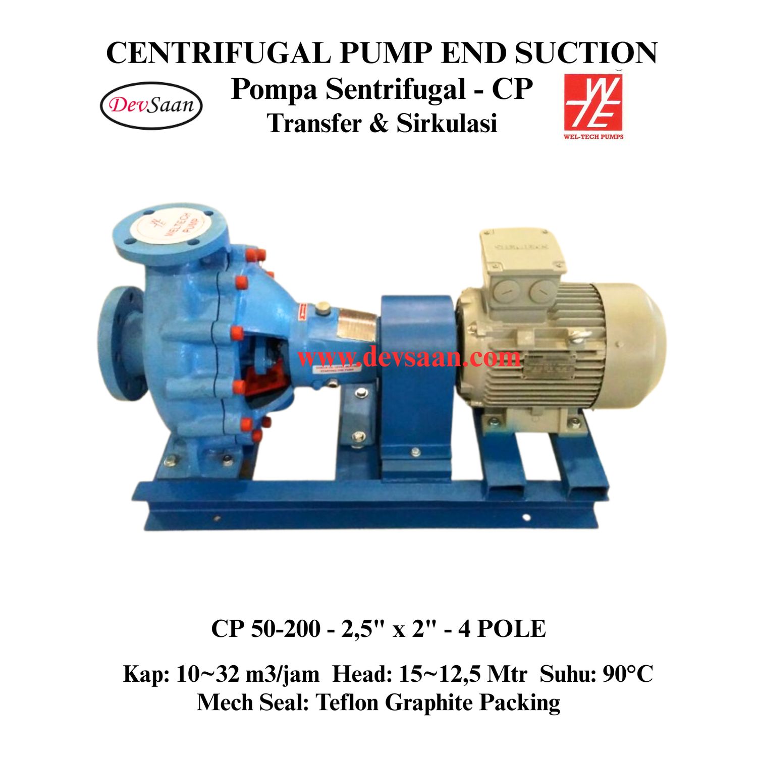 Centrifugal Pump End Suction CP 50-200 Pompa Sentrifugal (Complete Set) 4pole
