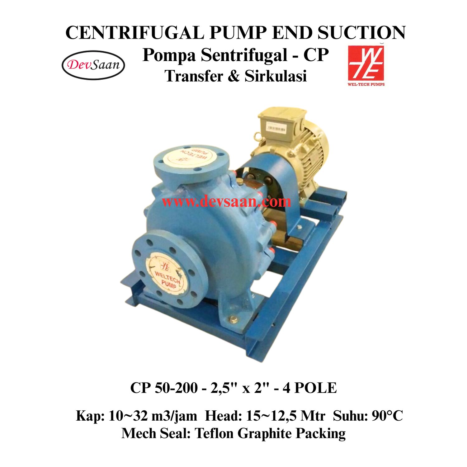 Centrifugal Pump End Suction CP 50-200 Pompa Sentrifugal (Complete Set) 4pole