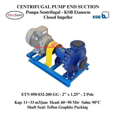 Centrifugal Pump End Suction KSB Etanorm ETN 050-032-200 GG (Complete Set) 2pole