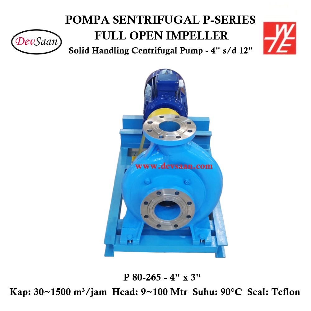 Solid Handling Centrifugal Pump P 80-265 Pompa Sentrifugal (Complete Set) 2pole