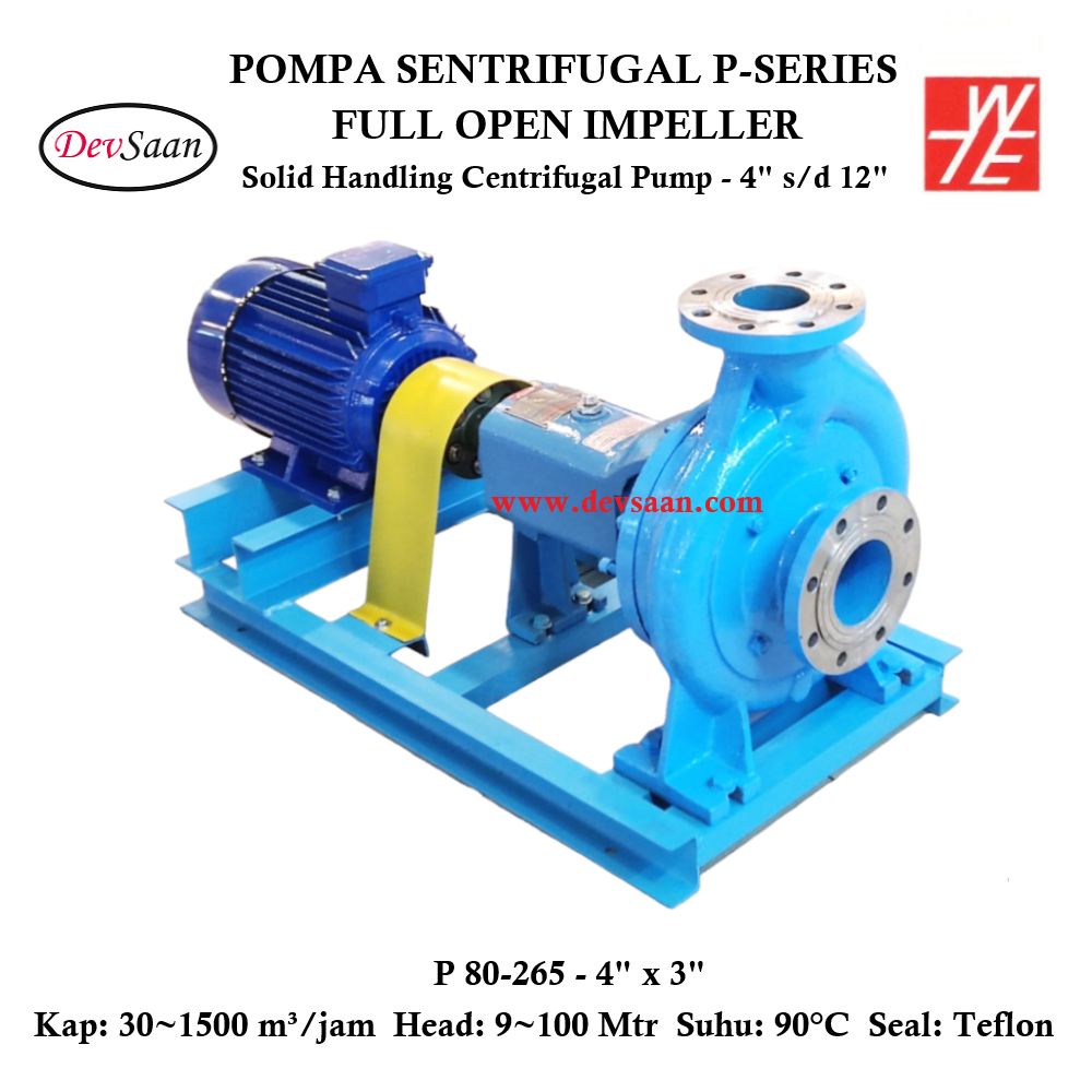 Solid Handling Centrifugal Pump P 80-265 Pompa Sentrifugal (Complete Set) 4pole