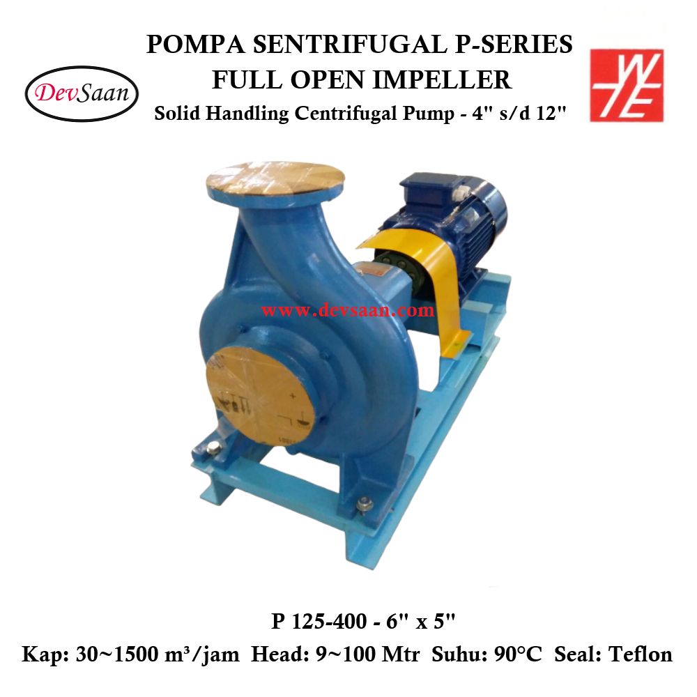 Solid Handling Centrifugal Pump P 125-400 Pompa Sentrifugal (Complete Set) 4pole