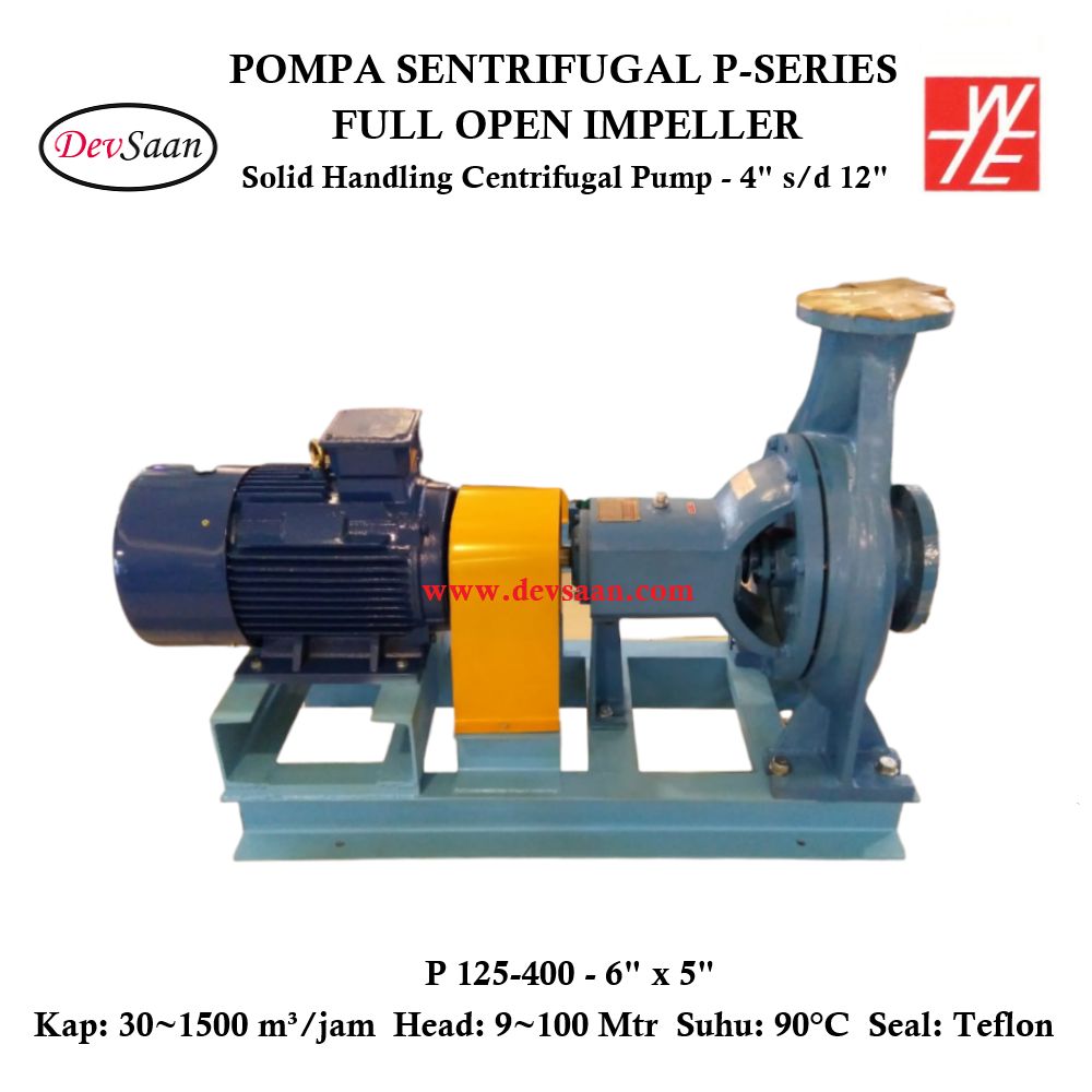Solid Handling Centrifugal Pump P 125-400 Pompa Sentrifugal (Complete Set) 4pole