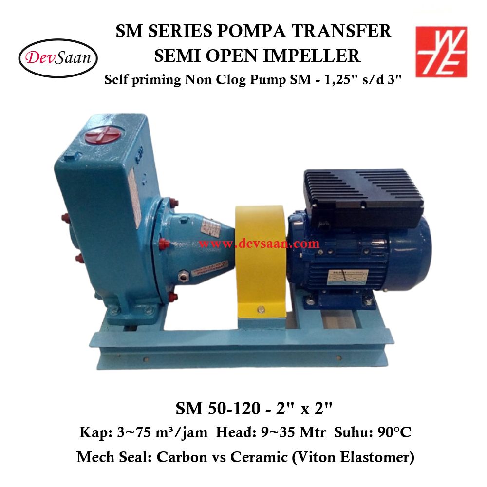 Self Priming Non Clog Pump SM 50-120 Pompa Transfer (Complete Set) 2pole