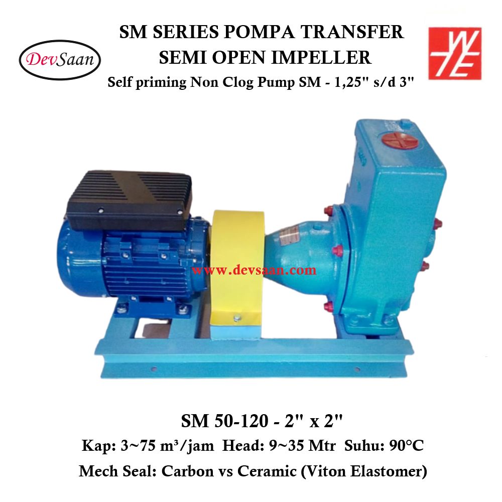 Self Priming Non Clog Pump SM 50-120 Pompa Transfer (Complete Set) 2pole