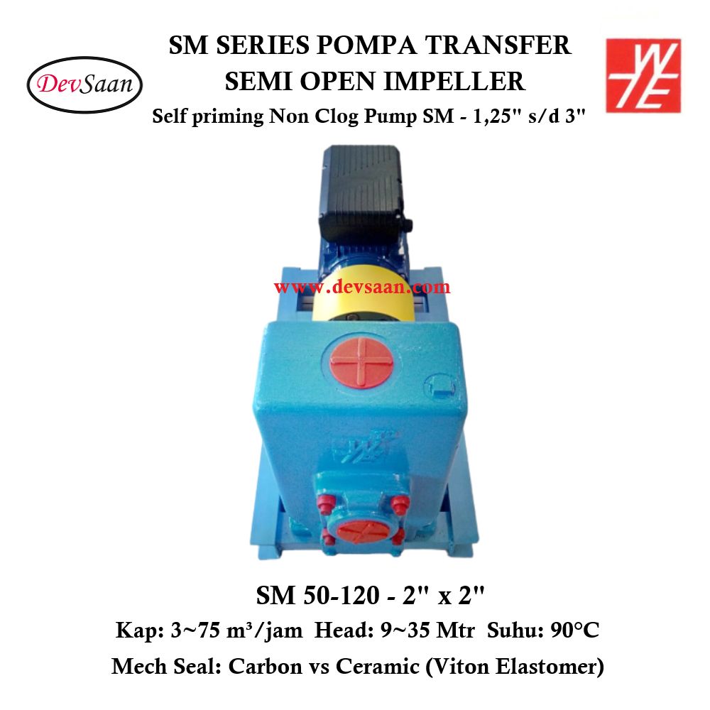 Self Priming Non Clog Pump SM 50-120 Pompa Transfer (Complete Set) 2pole