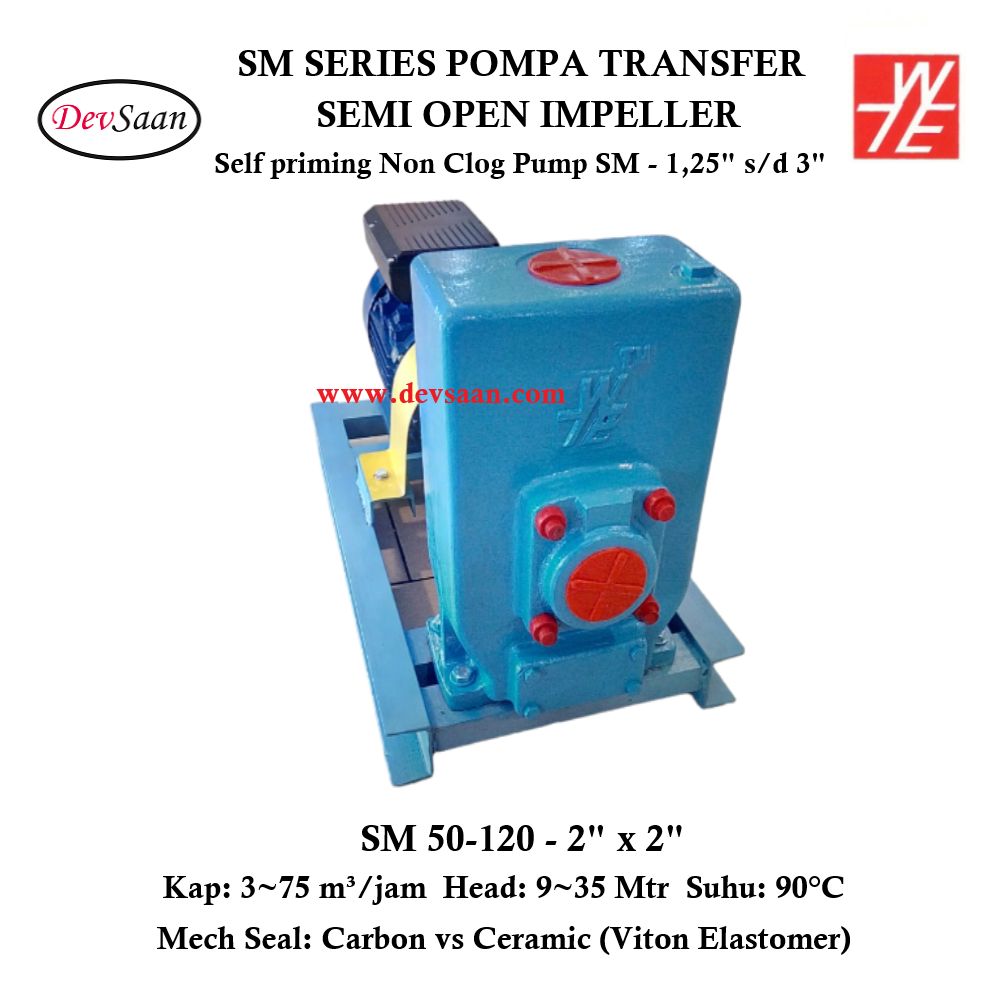 Self Priming Non Clog Pump SM 50-120 Pompa Transfer (Complete Set) 2pole
