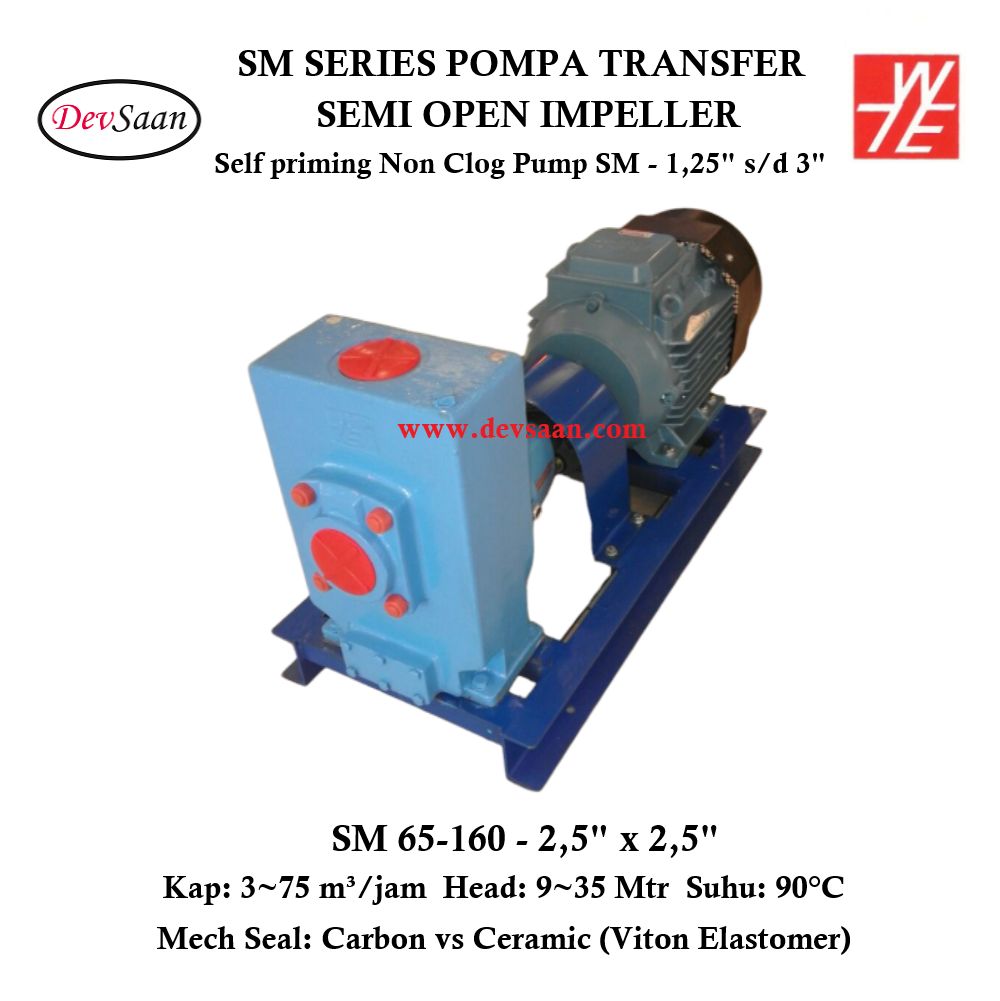 Self Priming Non Clog Pump SM 65-160 Pompa Transfer (Complete Set) 2pole