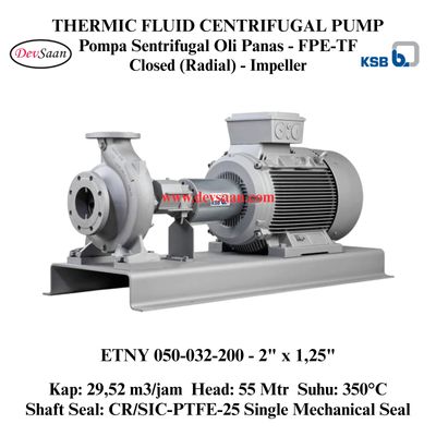 Thermic Fluid Pump Etanorm SYT ETNY 050-032-200 Pompa Sentrifugal Oli Panas (Complete Set) 2pole