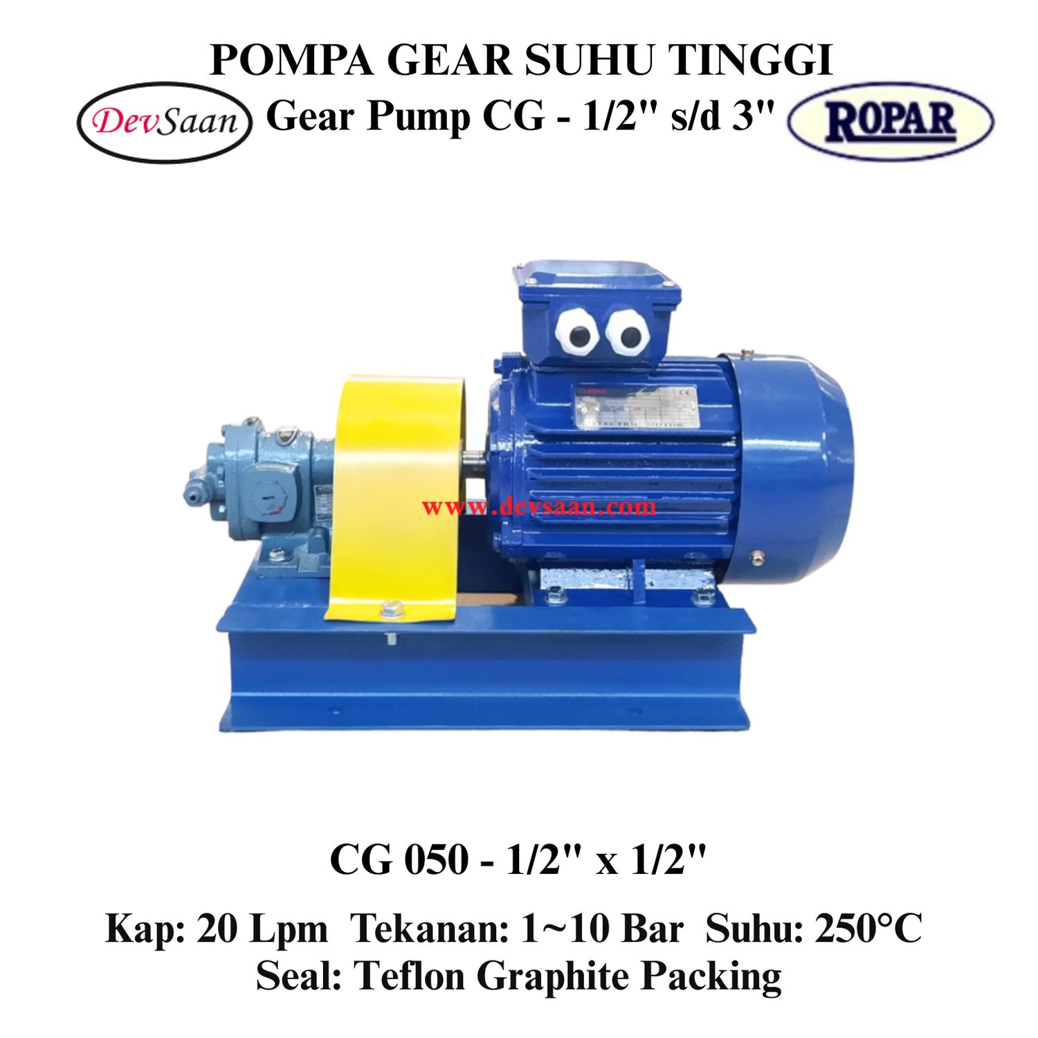 Gear Pump Helikal CG 050 Pompa Roda Gigi (Complete Set) 4pole