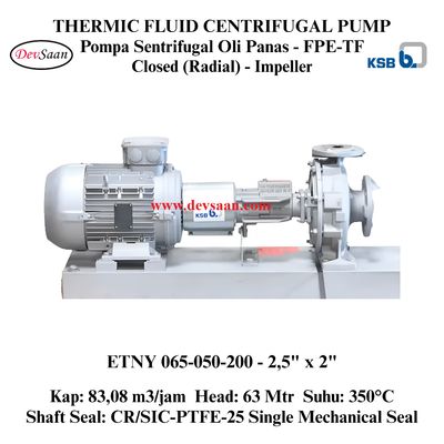 Thermic Fluid Pump Etanorm SYT ETNY 065-050-200 Pompa Sentrifugal Oli Panas (Complete Set) 2pole Thermic Fluid Pump Etanorm SYT ETNY 065-050-200 Pompa Sentrifugal Oli Panas (Complete Set) 2pole