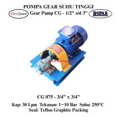Gear Pump Helikal CG 075 Pompa Roda Gigi (Complete Set) 4pole