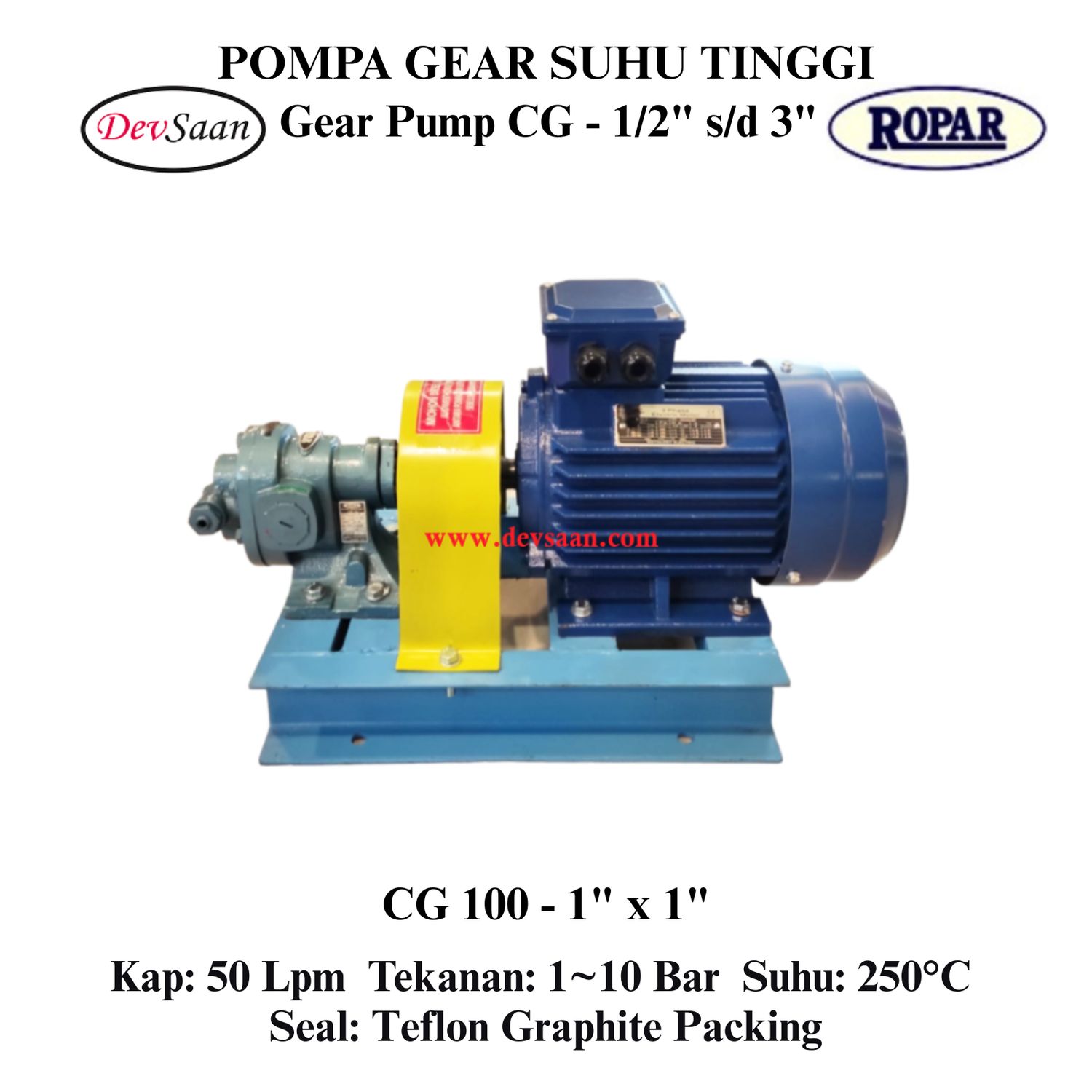 Gear Pump Helikal CG 100 Pompa Roda Gigi (Complete Set) 4pole