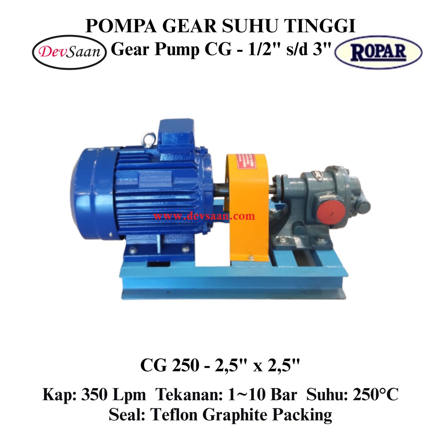 Gear Pump Helikal CG 250 Pompa Roda Gigi (Complete Set) 4pole