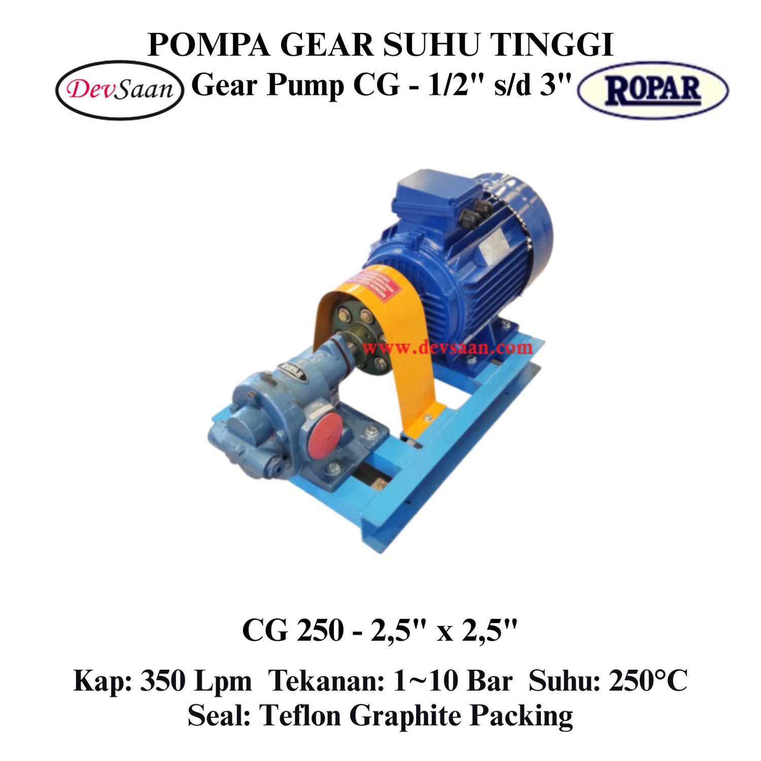 Gear Pump Helikal CG 250 Pompa Roda Gigi (Complete Set) 4pole