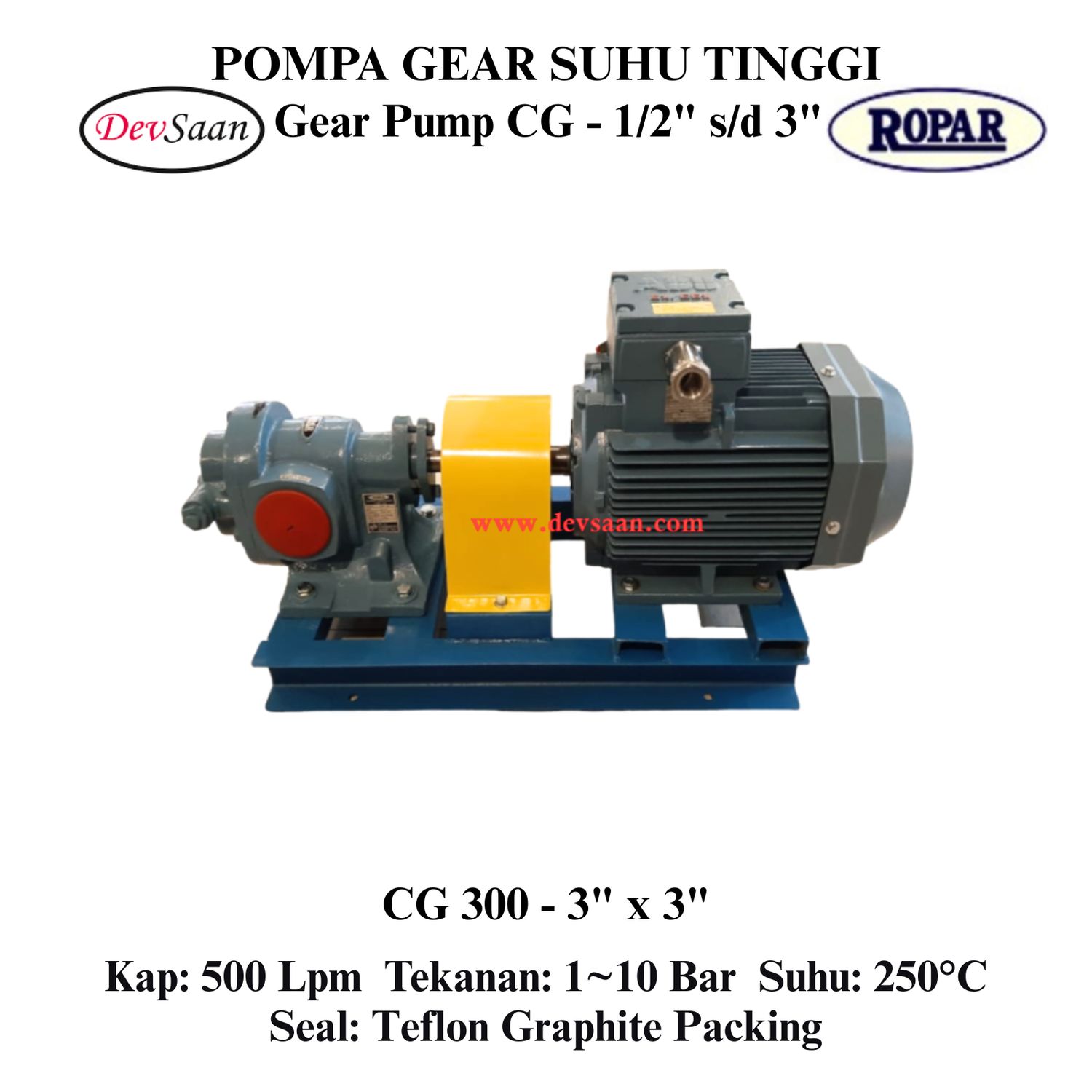 Gear Pump Helikal CG 300 Pompa Roda Gigi (Complete Set) 4pole