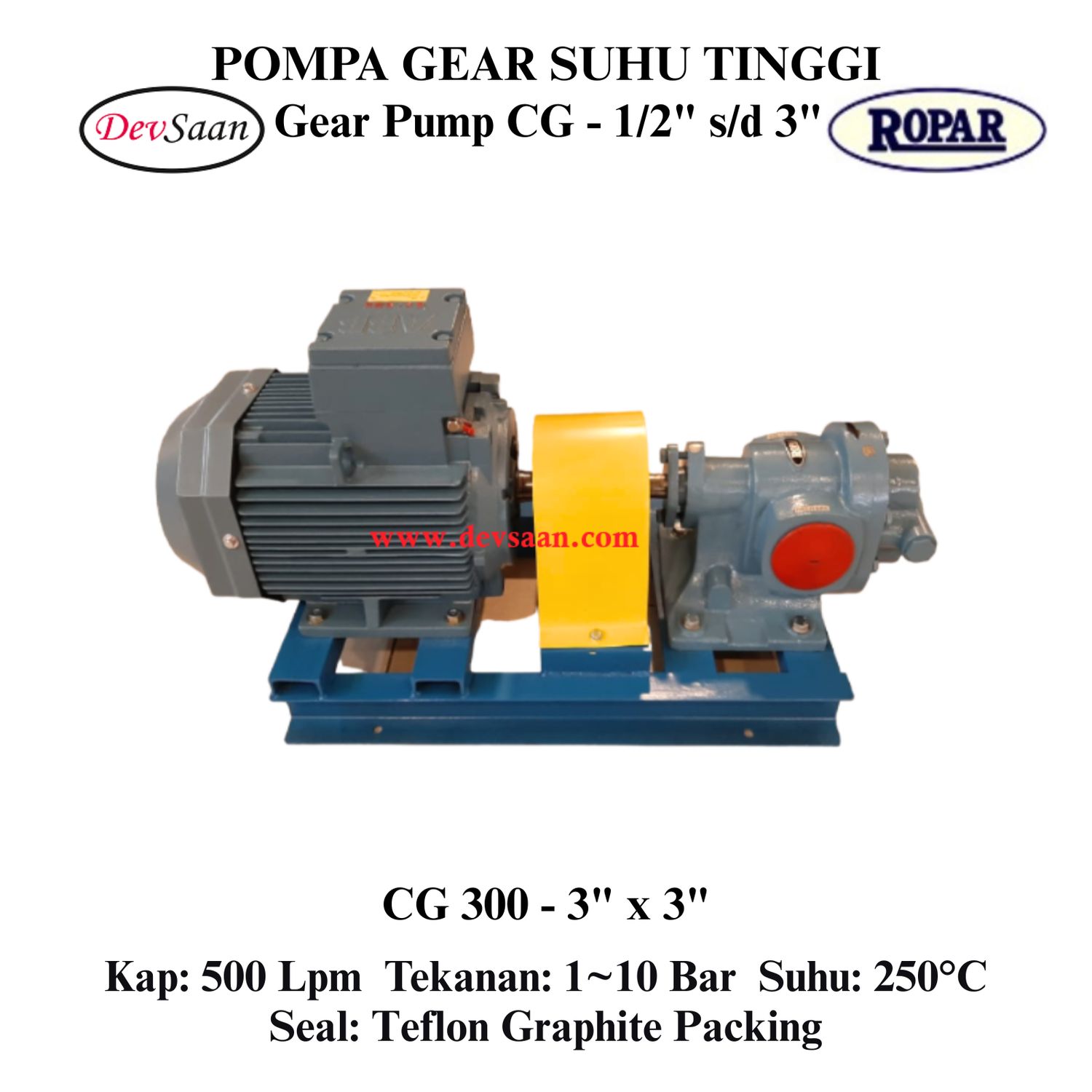 Gear Pump Helikal CG 300 Pompa Roda Gigi (Complete Set) 4pole