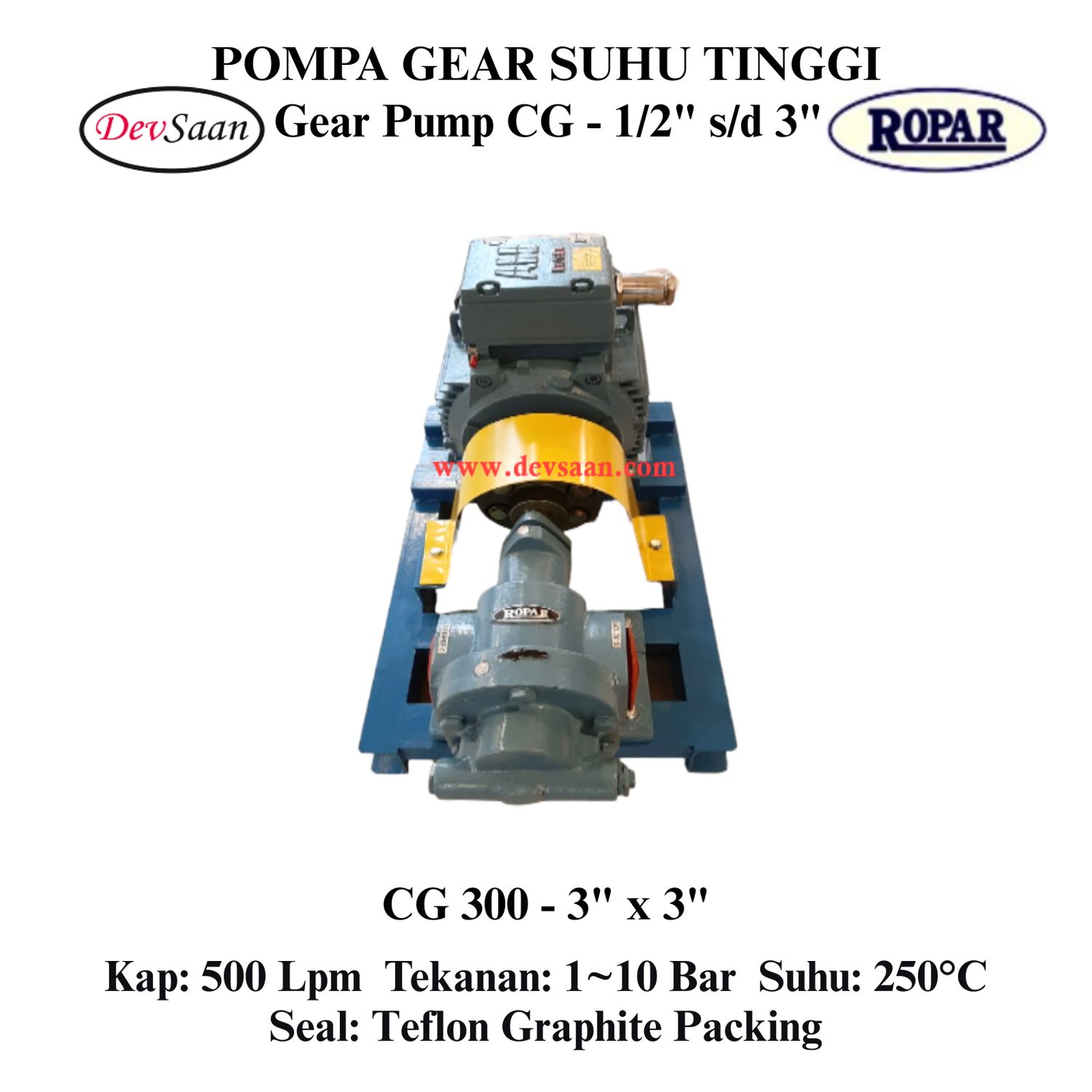 Gear Pump Helikal CG 300 Pompa Roda Gigi (Complete Set) 4pole